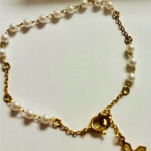 8” laminated French style pearl beads bracelet